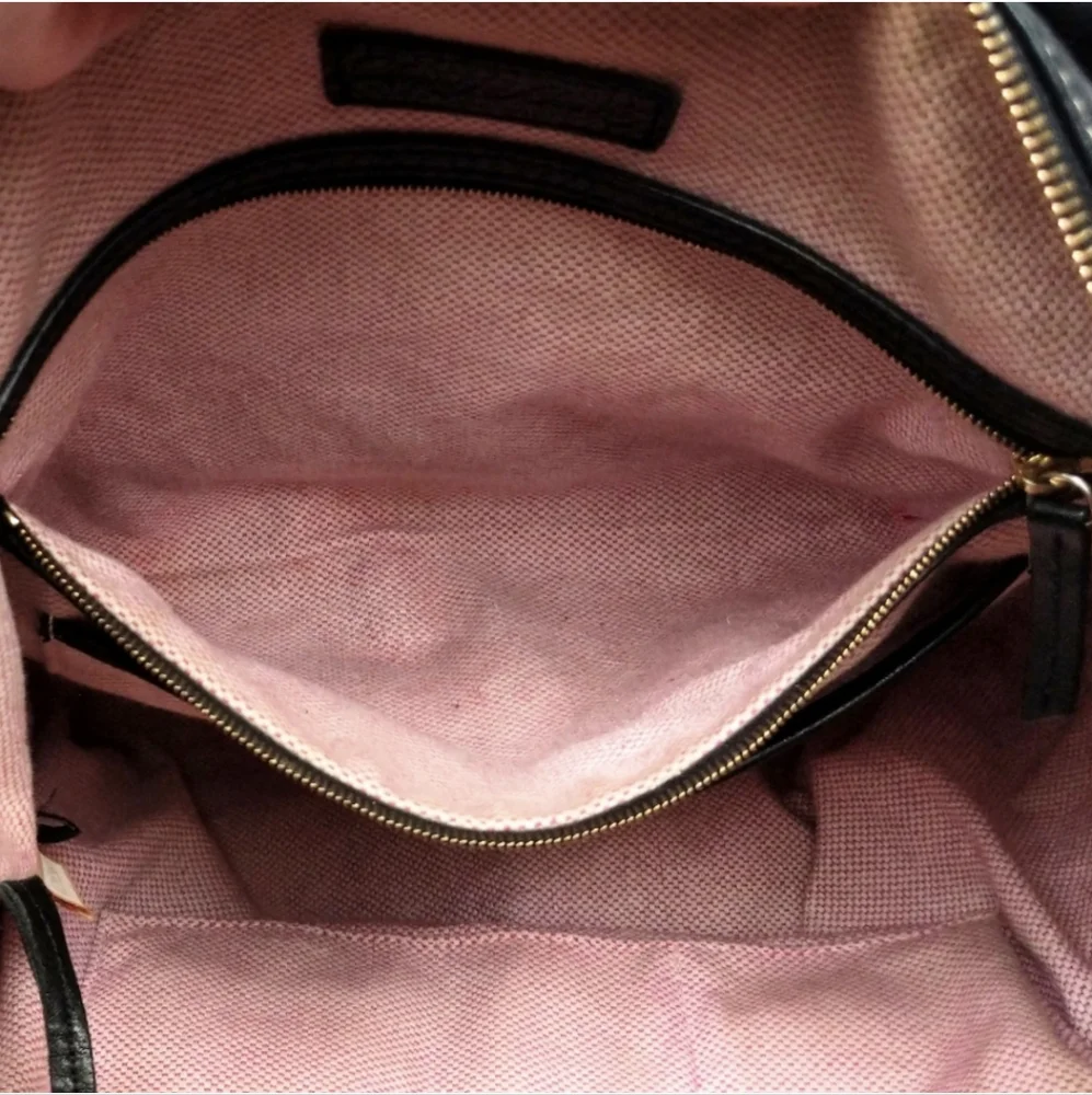 Dooney & Bourke Satchel Crossbody Pebbled Leather Double Pocket Zip Top Slouchy